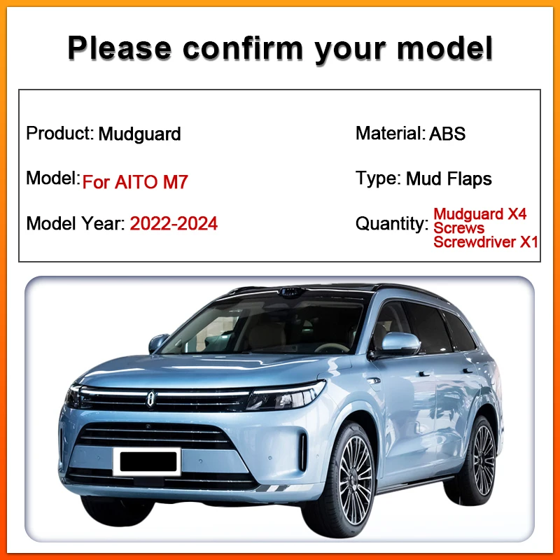 

For AITO M7 2022 2023 2024 Seres 7 Car Front Rear Fender Mud Flaps Splash Guard Mudguards Baking Paint Mudflaps Auto Accessories