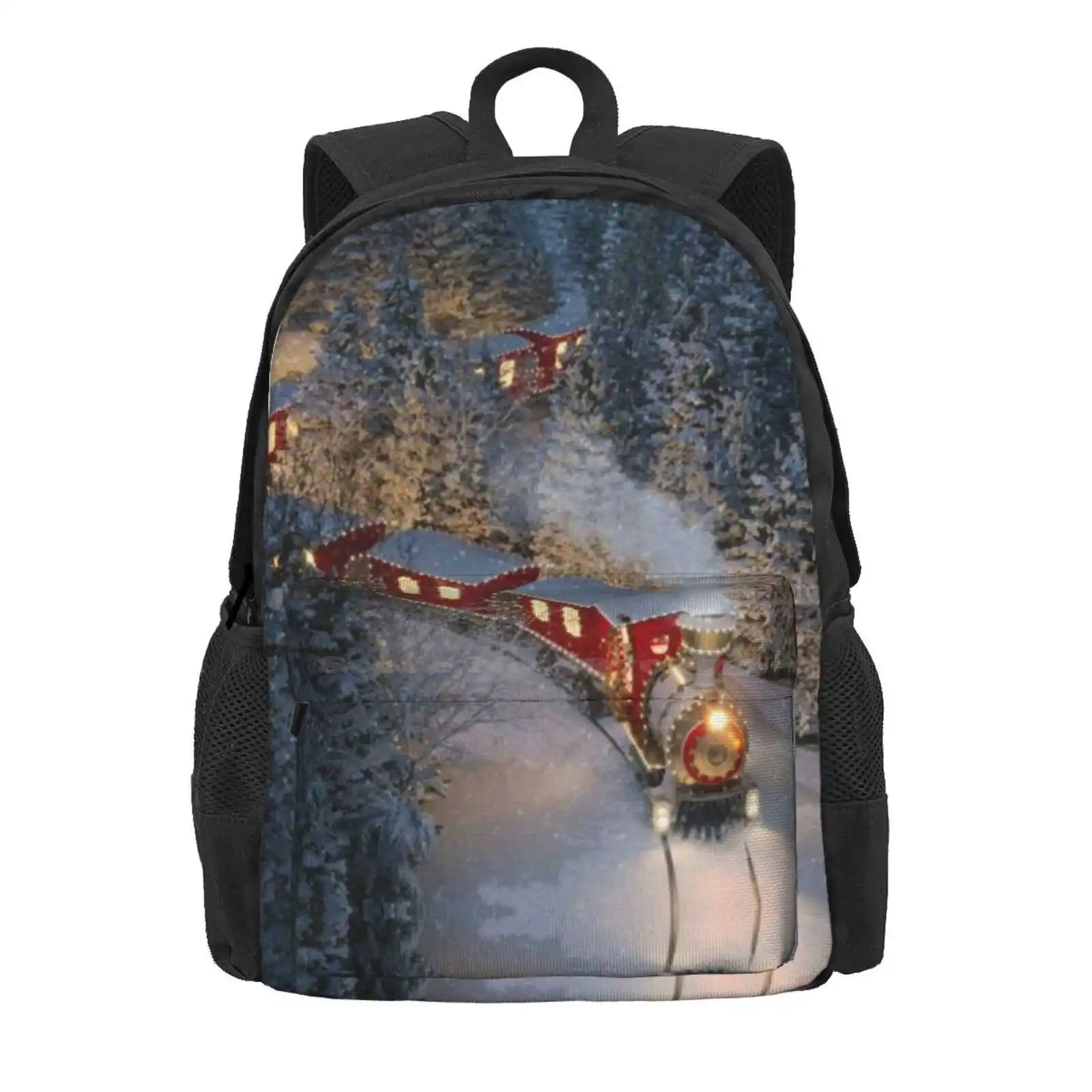 Christmas Train Hot Sale Schoolbag Backpack Fashion Bags Toy Clipart Cartoon Polar Express Holiday North Pole Transparent Santa