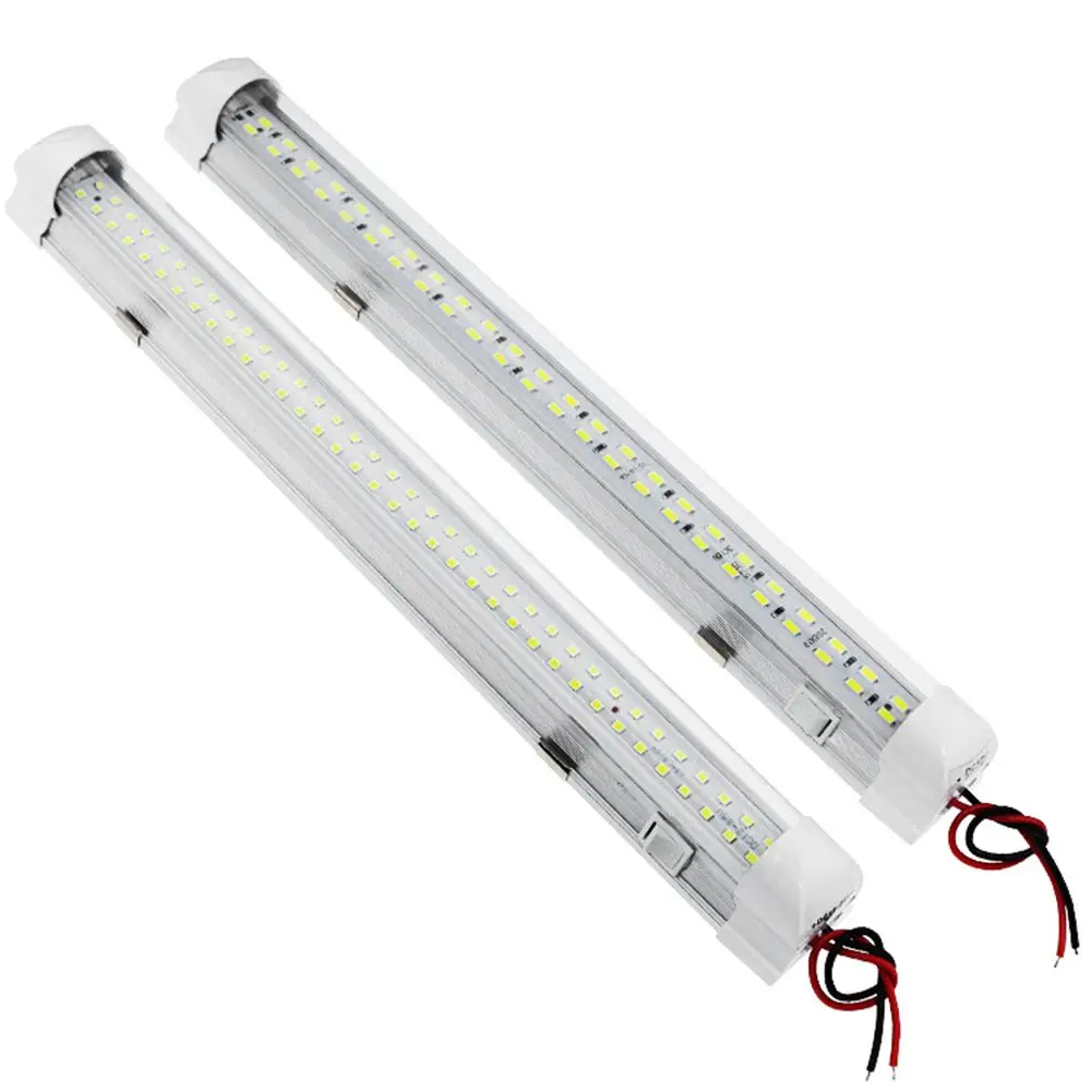 72LED Interior Lights Car Van Interior Lights Double Row Strip Bar Cab Reading Light Car LED Lights Big Truck Car Light Tube