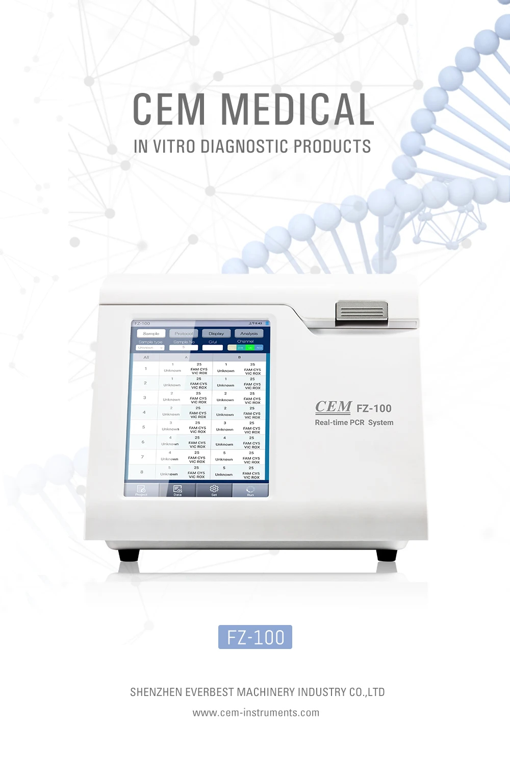 CEM FZ-100 Real-Time PCR System With 4-Channel Multiple Fluorescence Detection 16 Samples Can Be Detected at a Time