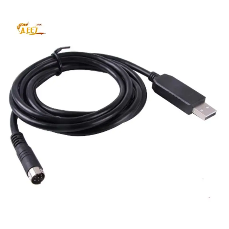 AEE7-PL2303GT USB 8 Din Mini Plug Adapter RS232 Converter Programming Cable For-Allen Bradley Micrologix PLC 1100 Series