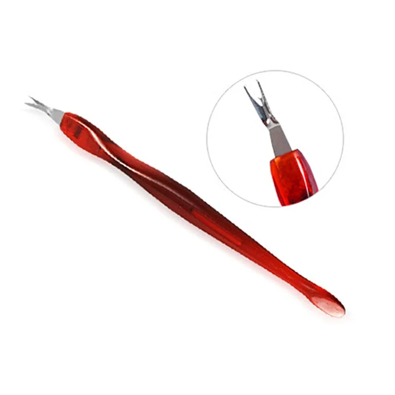 5 Pz Spingipelle Nail Art Forchetta Strumento per manicure Trim Pelle morta Forchetta Pinza Spingitore Trimmer Rimozione cuticola Strumento per la cura dell'arte del chiodo