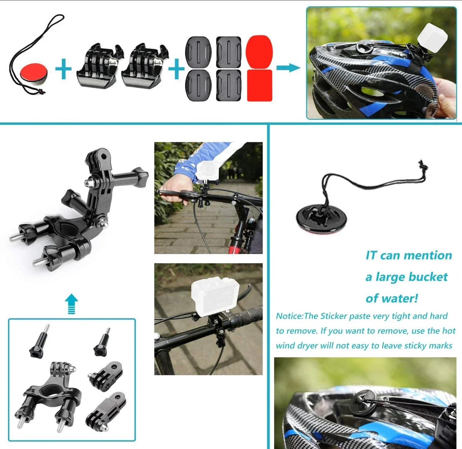 Action camera tripod Accessories For Gopro Hero Cup For Glass Mount 4k Case Helmet  mini tripod