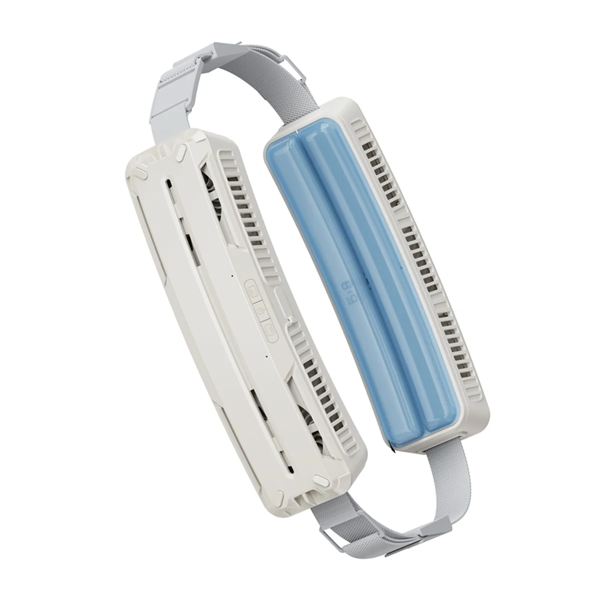 NEW Ice Waist Belt Fan Summer USB Rechargeable Wearable Cooling Fan for Running Farm Traveling Sports Fishing White