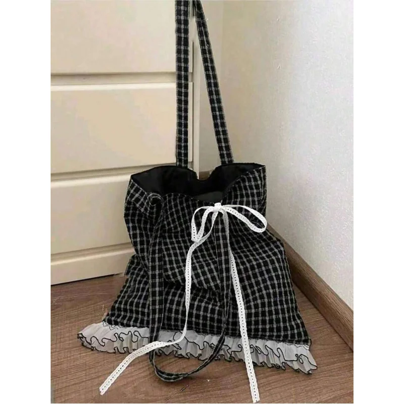 

Back To School Retro Polka Dot Heart Commuter Canva S Tote Bag, Large Capacity Suitable For University Students, Contr Ast Color