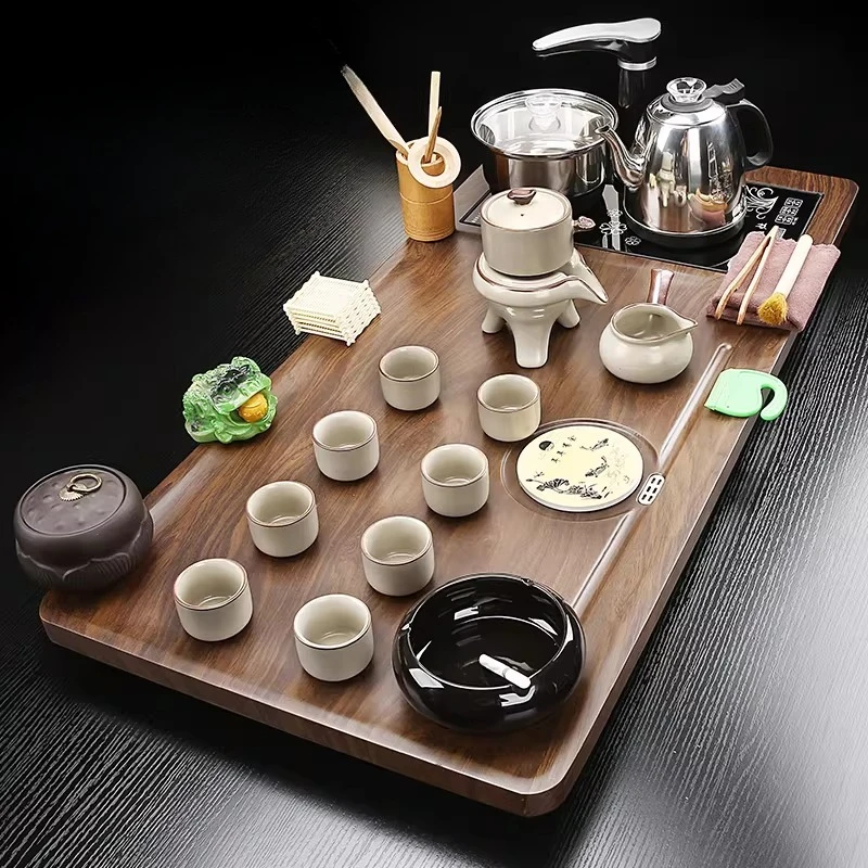Infuser Pot Tea Tray Chinese Ceremony Ash Accessories Rectangle Tea Tray Living Room Hospitality Bandejas Home Decorationgs