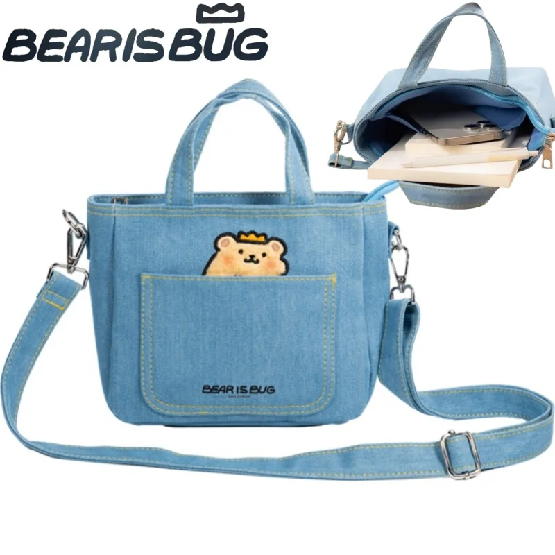 

Холщовая большая сумка Bearisbug с несколькими отделениями, портативная сумка для туалетных принадлежностей с рисунком Bearisbug, большая сумка для хранения, праздничные подарки, повседневная мода