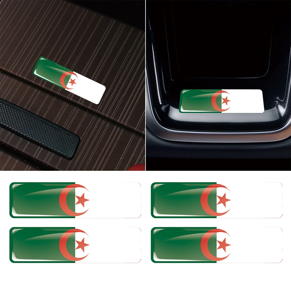 

Algeria Flag 3D Stereoscopic Car Stickers Epoxy Resin Badges Laser Decals Motorcycle Modification Decorative Accessories