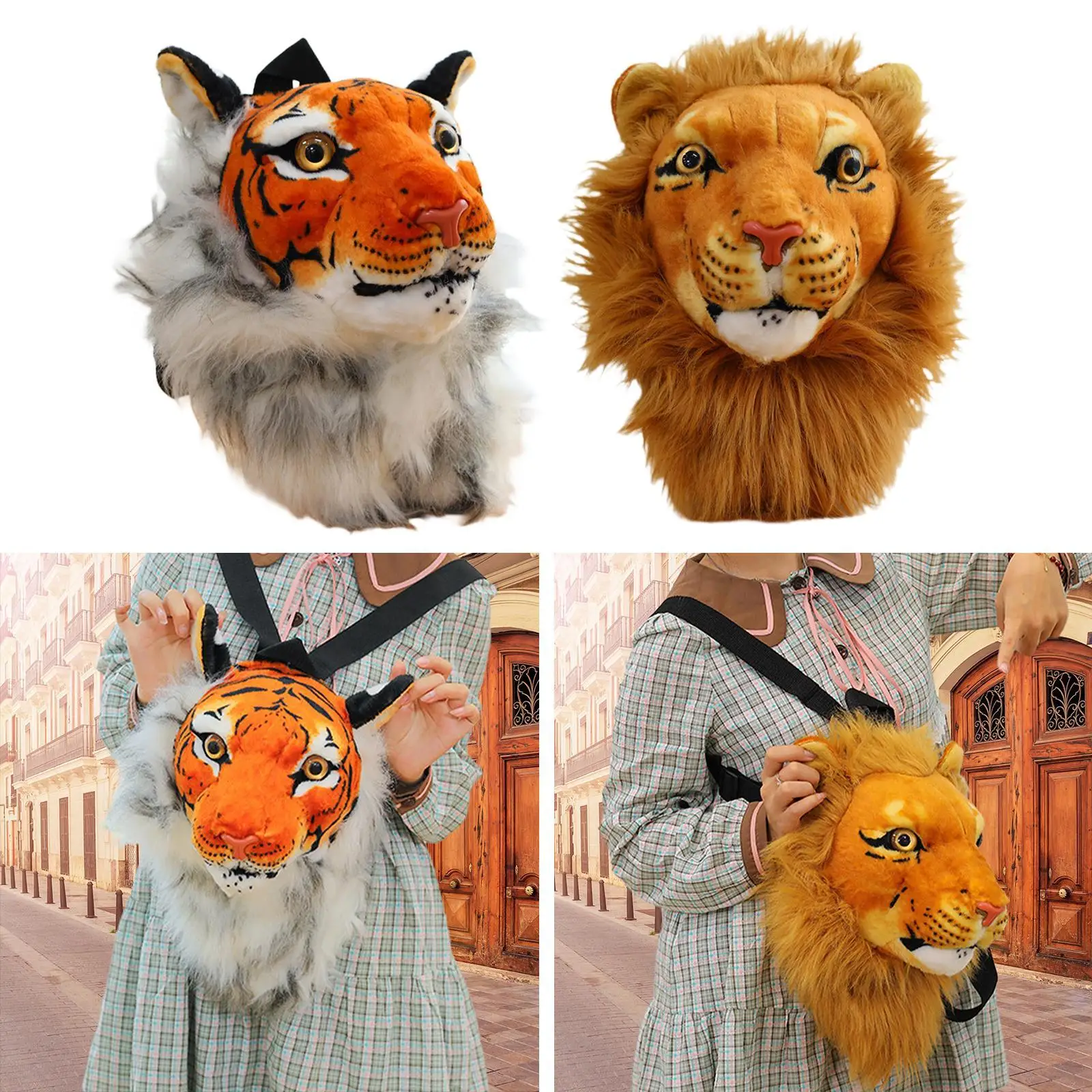 Stuffed Animal Head Shoulder Bag 3D Rucksack for Toys Birthday Girls Boys