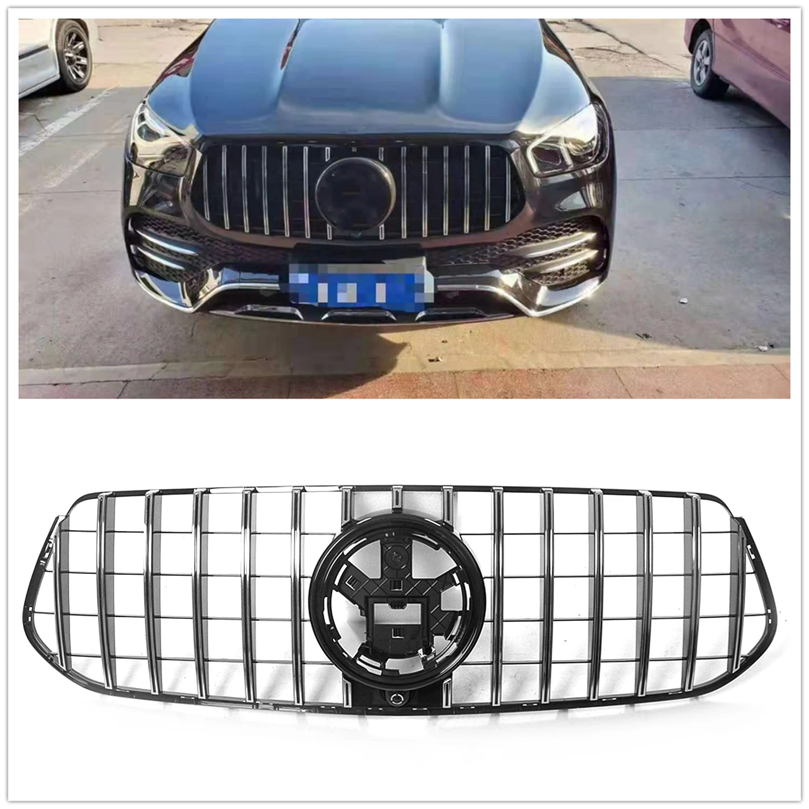 

Front Grille For Mercedes Benz W167 GLE Class GLE300 GLE350 GLE400 GLE450 2020-2023 Sport GT Style Upper Bumper Hood Mesh Grill