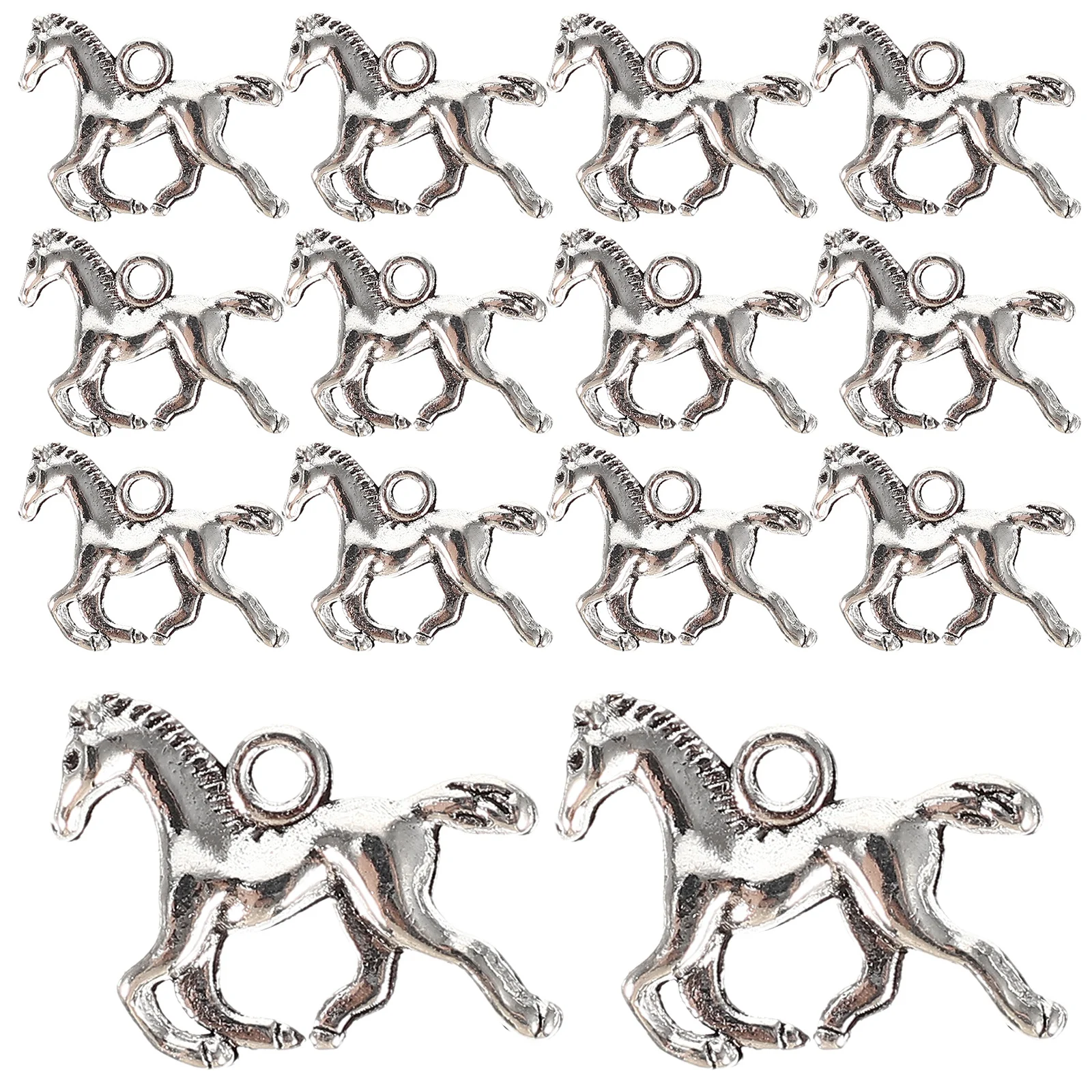 

200Pcs Lightweight Alloy Horse Charms DIY Jewelry Supply Pendant for Necklace Key Ring Decor Jewelry Charms Necklace Pendant
