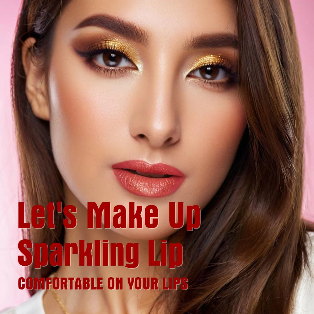 ملمع شفاه لؤلؤي لامع، بريق يدوم طويلاً، مرطب، مقاوم للماء، مكياج شفاه طبيعي