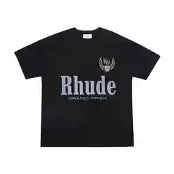 2024 New Trend High Street Quality Loose Couples Wear American Fashion Brand Print YYZP RHUDE Short-Sleeved T-shirt Women Men