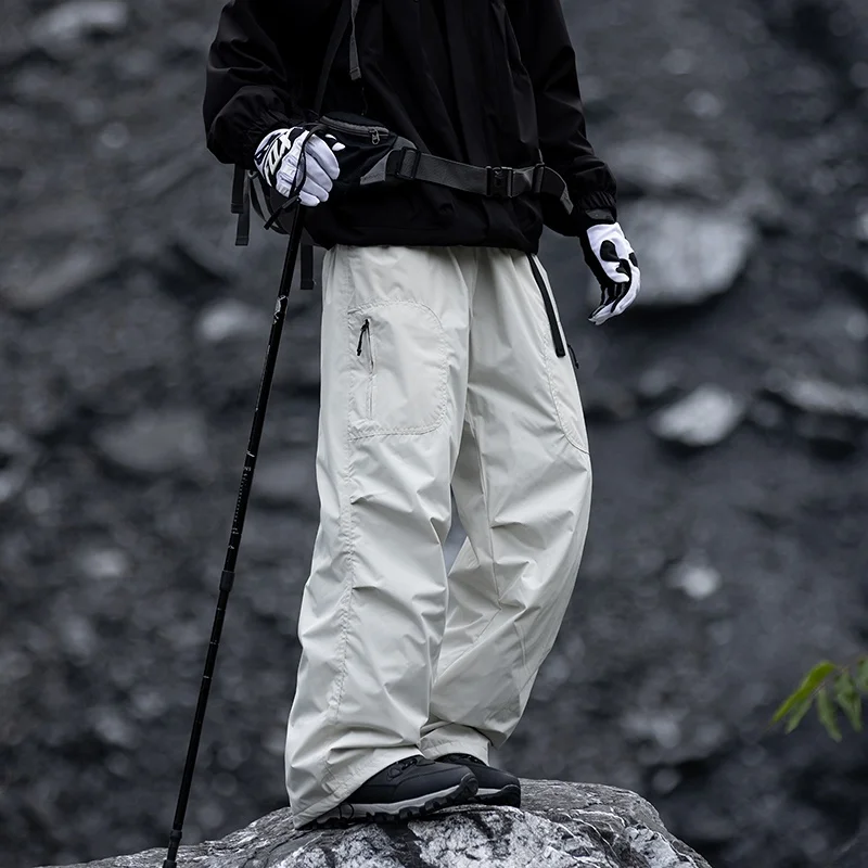 

IZEXX Winter New Faionable down Pants 90% White Du down Soft ell Windproof Waterproof Anti-Static Long Pants for Men