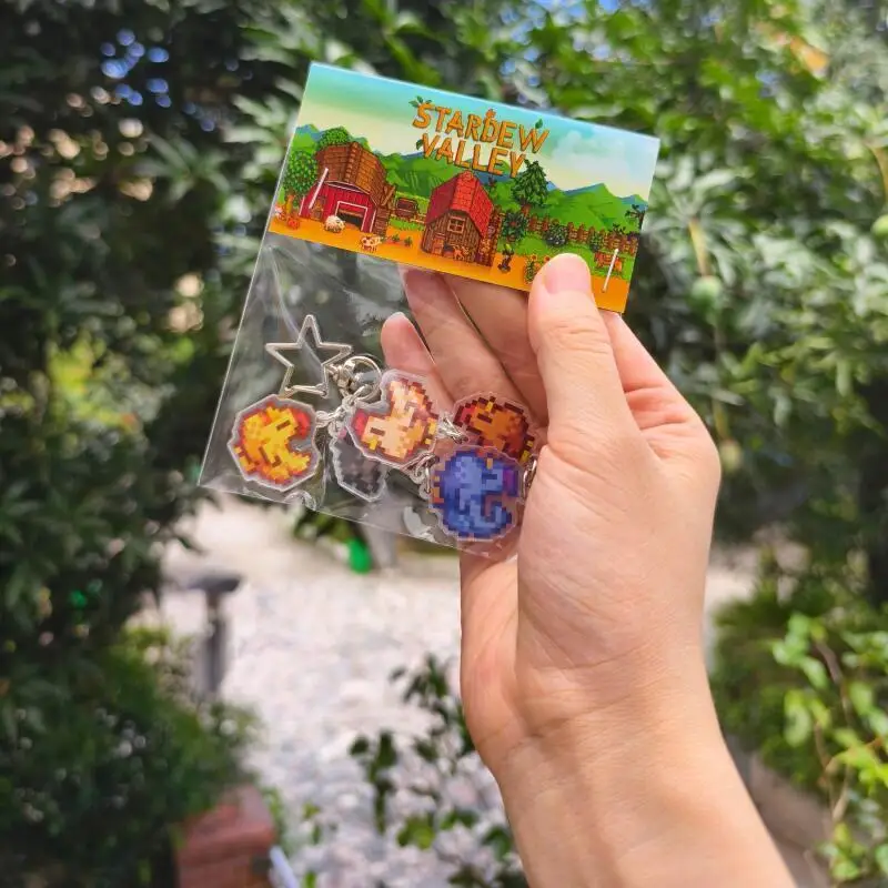 Anime Game Merchandise Acrylic Decorative Long Pendant Keychain Creative Anime Acrylic Long Keychain for Stardew Valley view 3