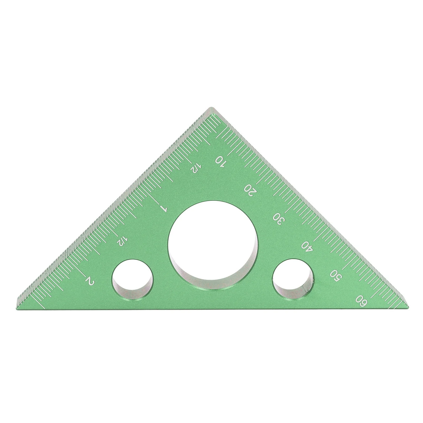 3in Right Angle Measure Ruler Thick Aluminum Alloy 45 Degree Angle Ruler Triangle Square Ruler Woodworking Tools Green