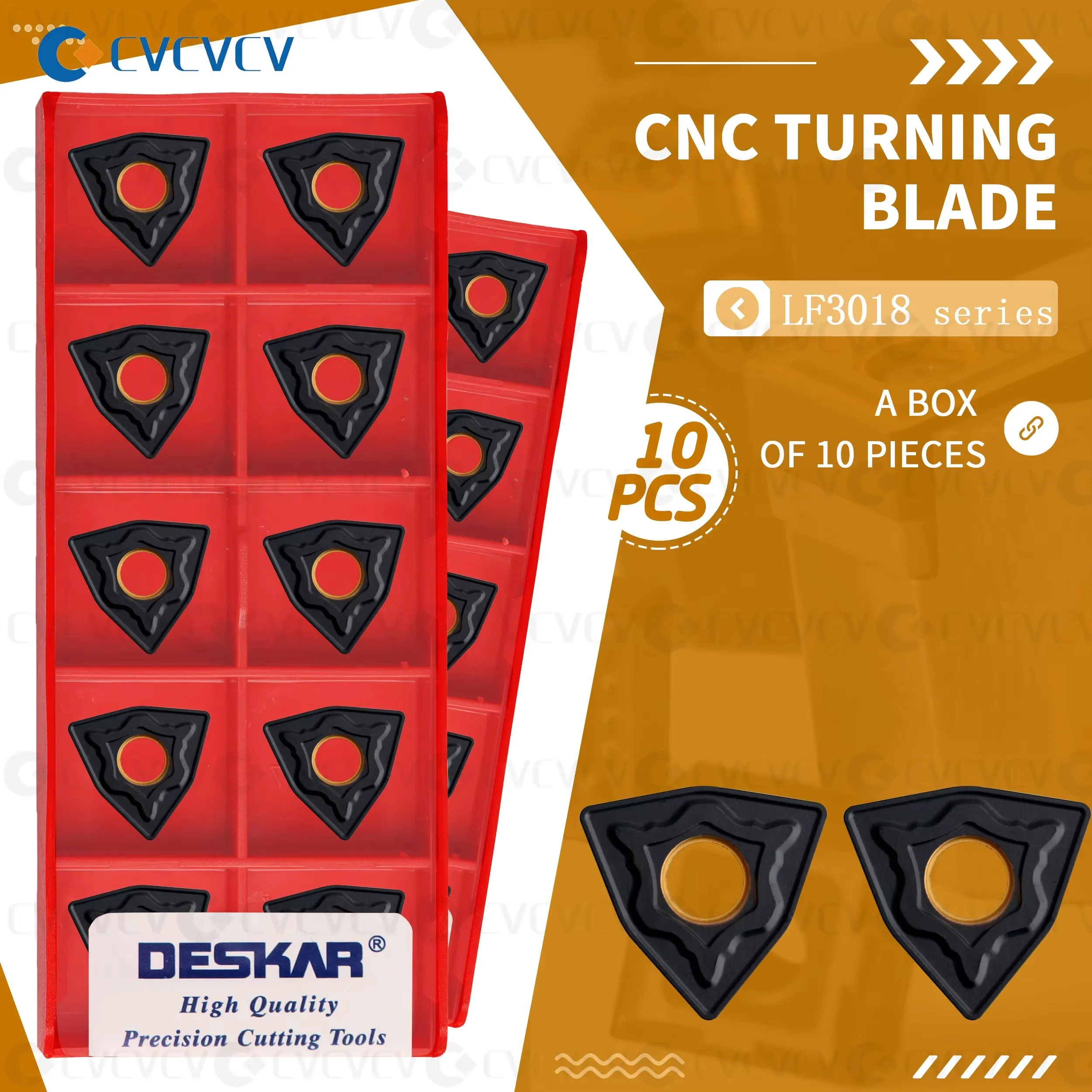 DESKAR 100% Original WNMG080408-DK LF3018 WNMG080412 External Turning Inserts Lathe Use For Cast Iron Machining Turning Inserts