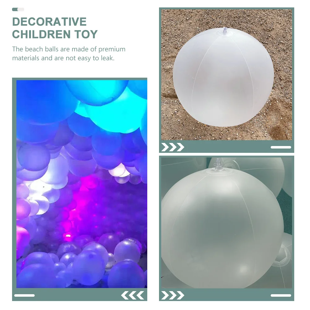 10 Uds. Pelota de playa de juguete decoración LED suministros para niños fotografía inflable portátil blanco interesante niño delicado