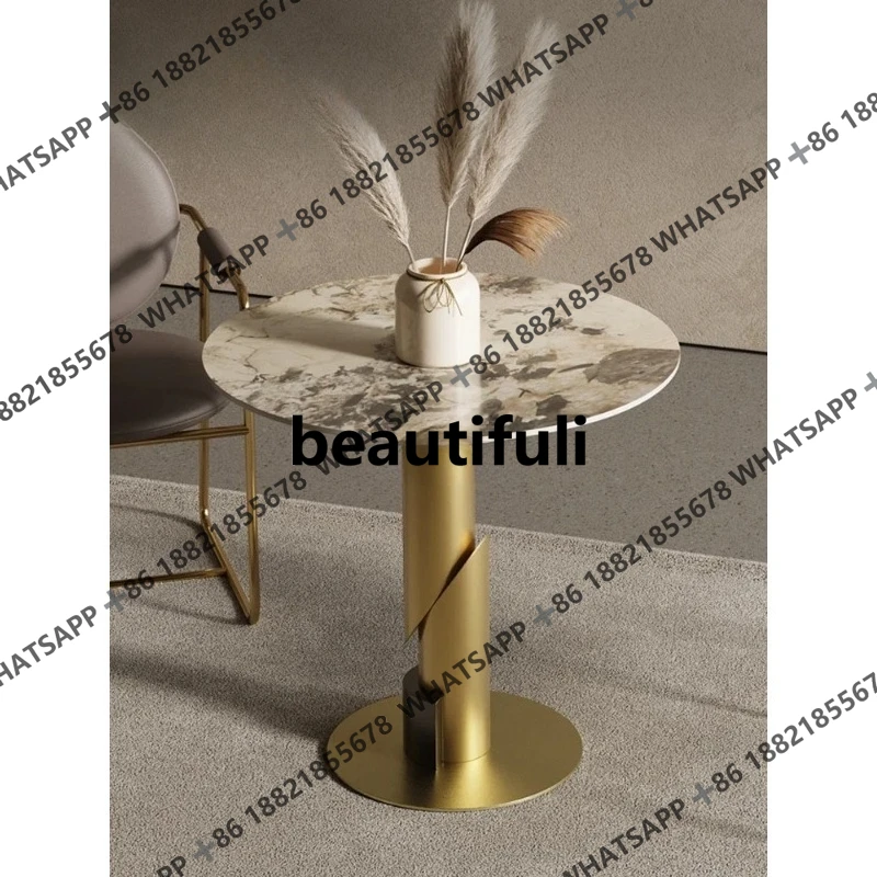 

Rock slab round light luxury small round table designer business beauty salon negotiation table