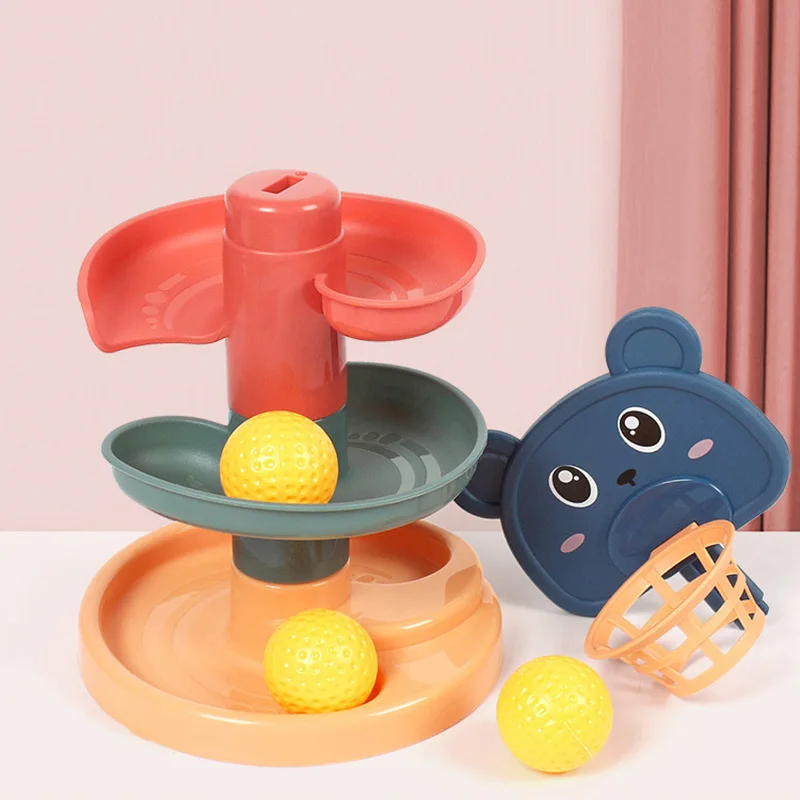 Baby Toys Rolling Ball Tower Early Educational Toy For Babies Rotating Track Montessori Stacking Toy For Children 1 2 3 Years