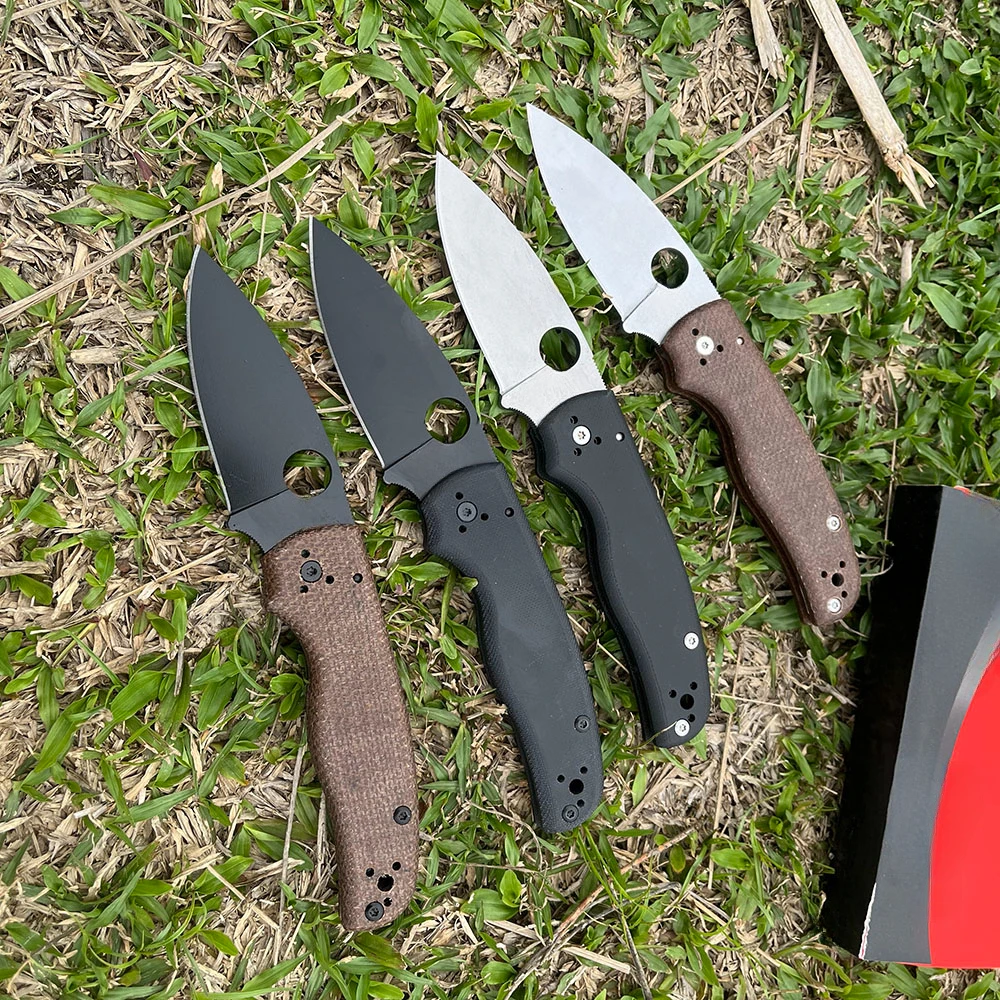 C-229 Ball Bearing Lock Tactical Folding Knife, G10/ Linen Handle, EDC Hiking, Hunting, Self Defense and Survival Utility Tools