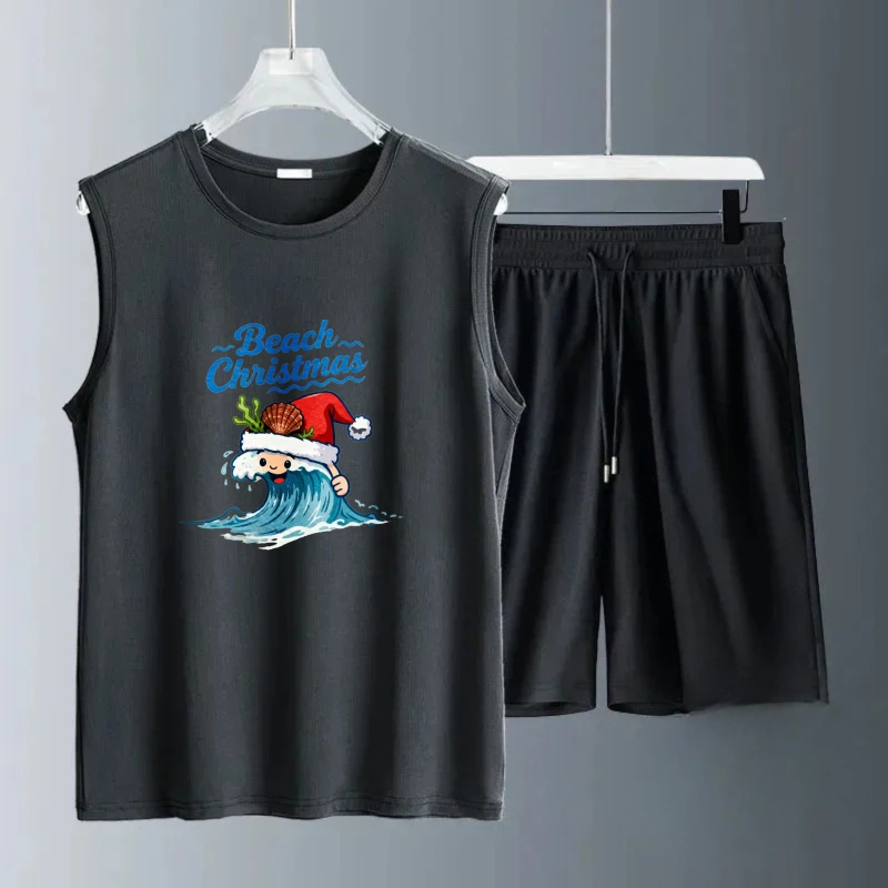 الرجال تانك الأعلى مجموعات بدلة تدريب مجموعة Summe البلوز مجموعة أزياء البوليستر ملابس للرجال مجموعة تنفس قصيرة الأكمام + السراويل