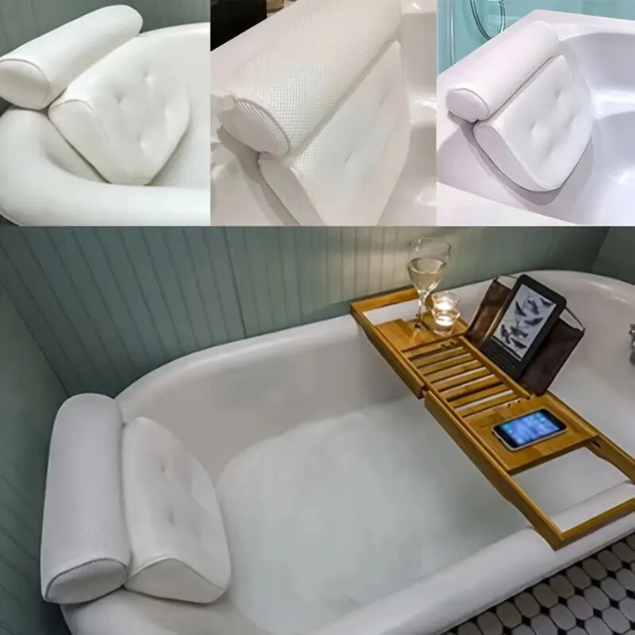 1. Nacken- und Rückenstützkissen für die Badewanne mit rutschfesten Saugnäpfen, Badewannen-/Badezimmerzubehör. – Detail 10