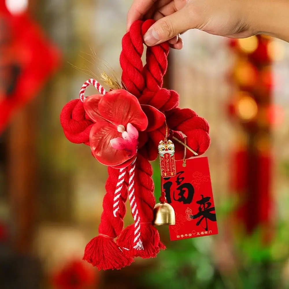 Best Blessing Hand-wove Chinese Knot Pendant Red Small Bell Chinese Knot Ornaments Wheat Ear Hanging Pendant Spring Festival