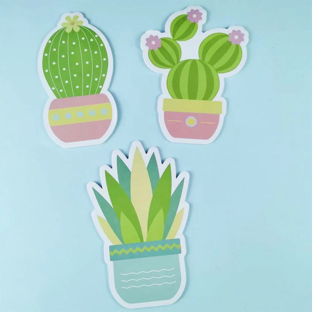 Cacti Self-stick Notes Cactus Sticky Stickers Notebook Adhesive Pads Paper Cute Office Desk Accessories