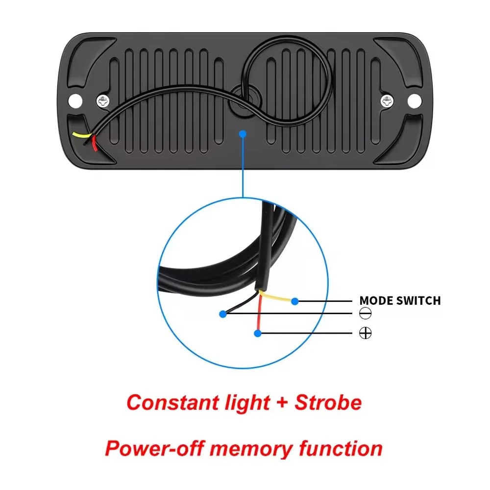 1pcs Led Strobe Warning Light Strobe Grille Flashing Truck Lamp Amber Traffic Light 12V 24V 20SMD Car Light Side Maker Lights