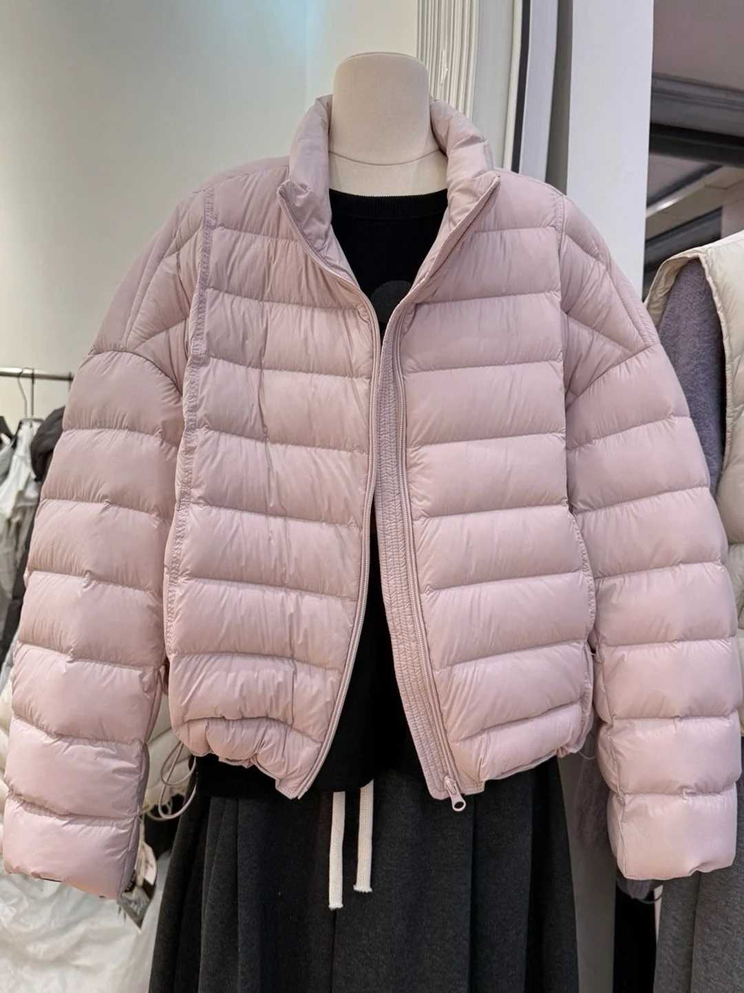 

Стильная корейская однотонная хлопковая куртка с воротником-стойкой, модное женское зимнее пальто, универсальное, с длинными рукавами, на молнии