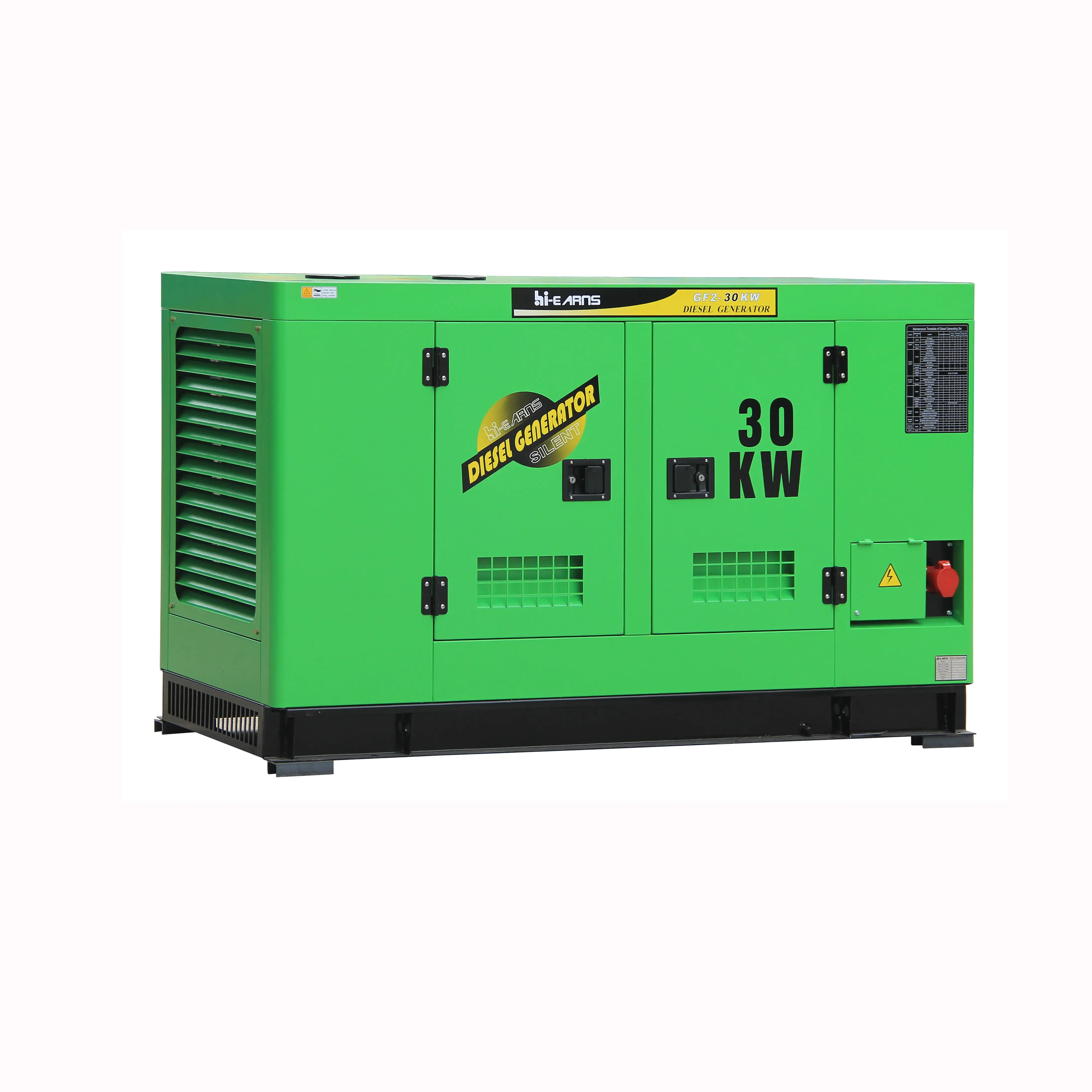 Water-cooled diesel generator GF2-30KW green color silent type