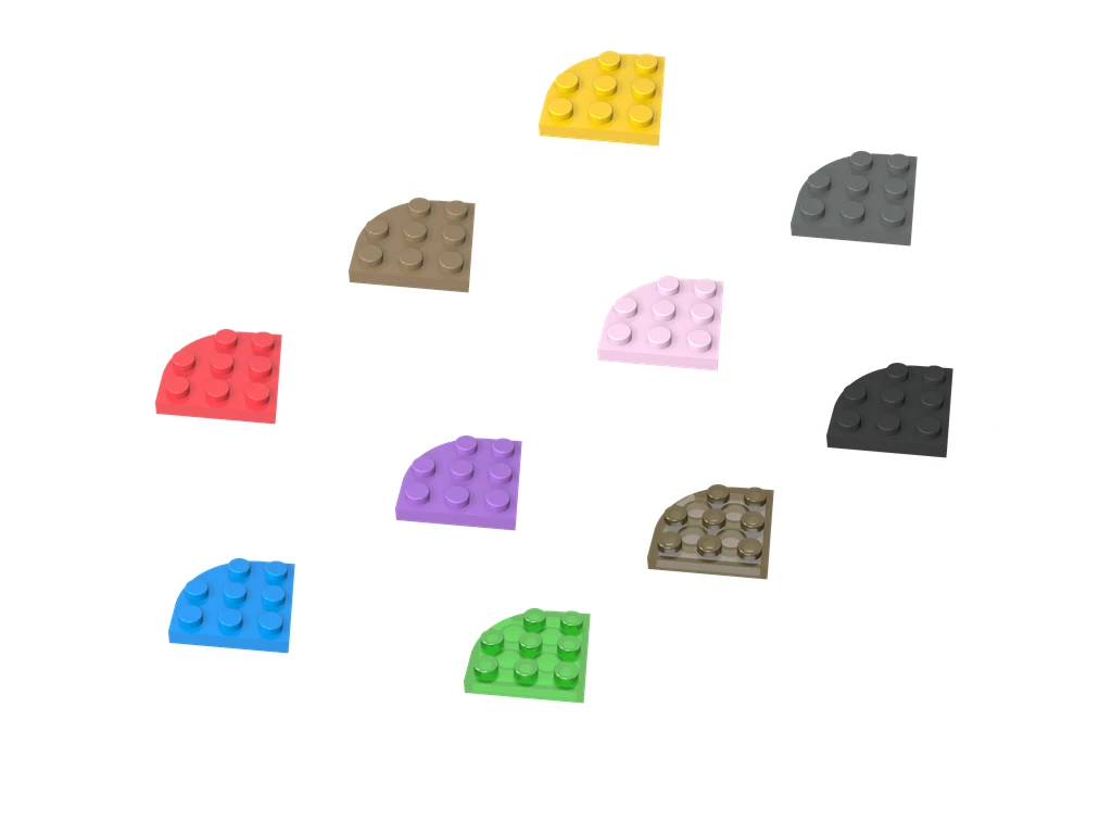 Tailored Tiny Pellet 3x3 Round Boundary Slab Curvilinear Interlock Unit Modelling Spare Components 570Compatible with LEGO 30357