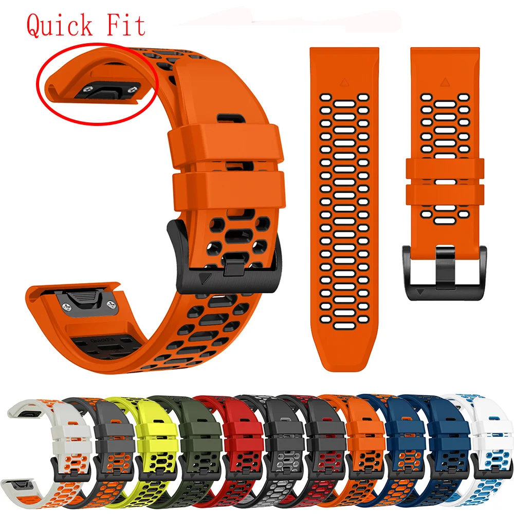 22 26mm Quick fit Silikon Armband Ansatz s60 s62 Abstieg g1 mk1 2 2i Epix Instinkt 2 Fenix 6x6 Pro 5 5x plus 7x7 Armband