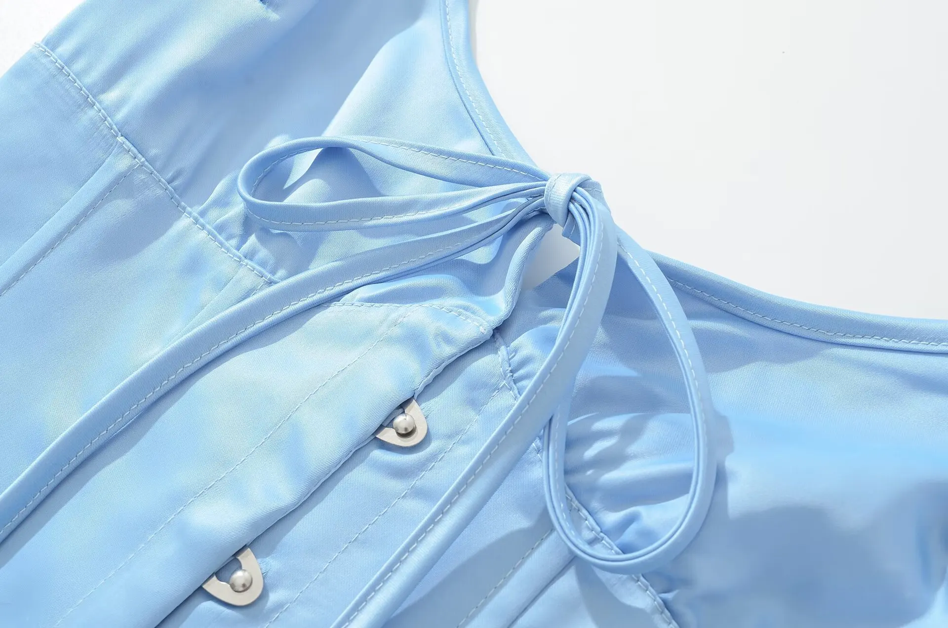 Y2k CAsual SLim Tops Woman Women 2026 Spring New Fashionable Versatile Pure Color Satin Fishbone Adjustable Strap Corset