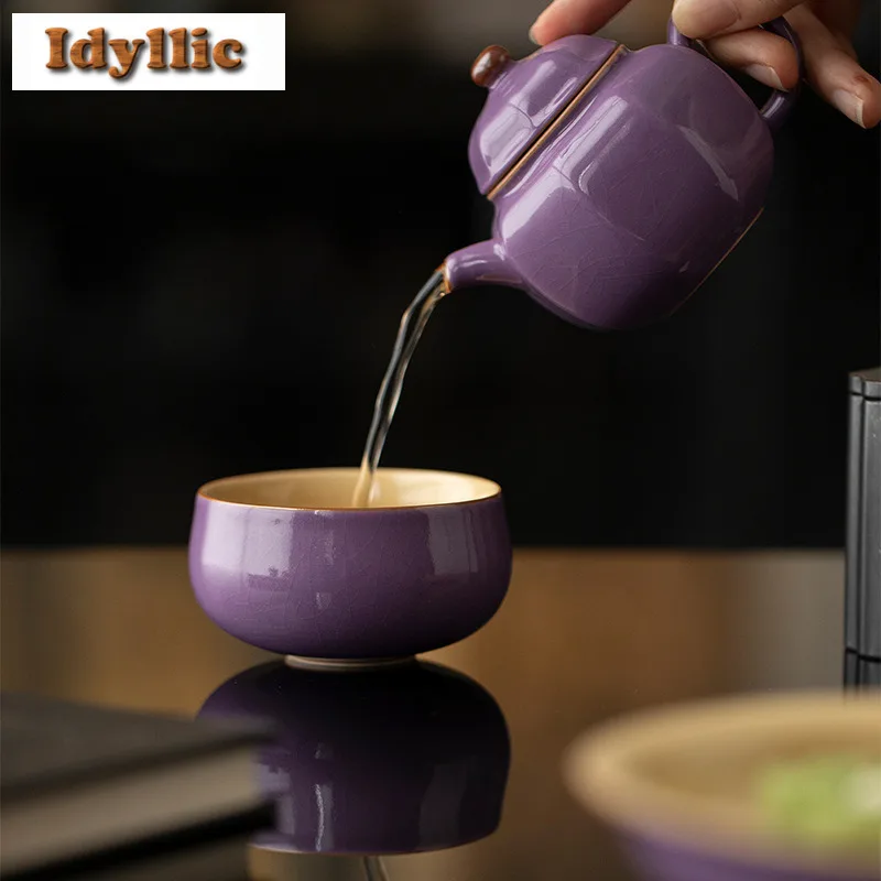 100 مللي الأرجواني رو فرن فنجان الشاي وعاء شاي ياباني أكواب واحدة تذوق الشاي كوب شخصي Chazhan ماستر أكواب عناصر الشاي الديكور هدية