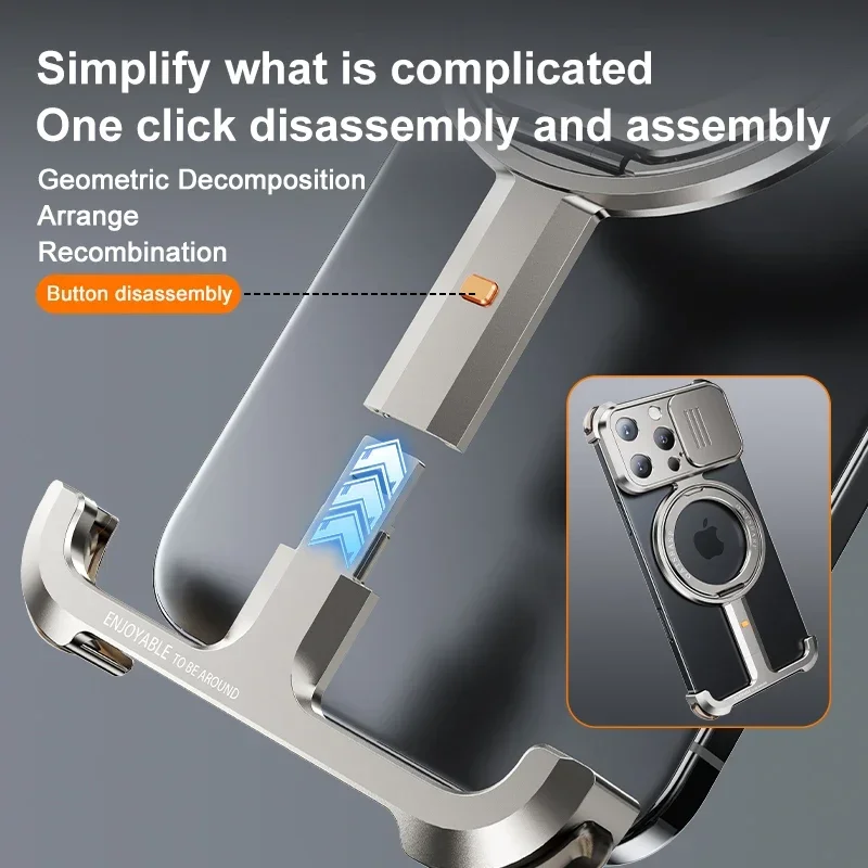 Oatsbasf Magsafe Magnetic Phone Case for iPhone 16 15 Pro Max w/ Camera Cover Shockproof Phone Bumper Wireless Charging Case