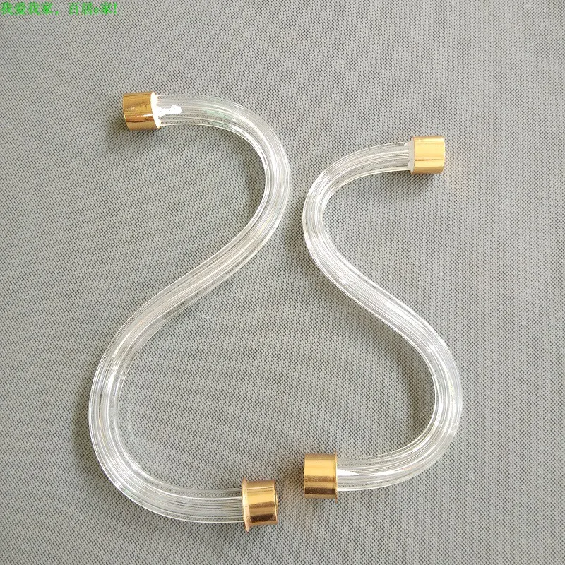 1PCS 8inch-14inch  Candle Crystal Chandelier Arm DIY Accessories Transparent Gold Head S-shaped Crystal Elbow Tube Candle Light