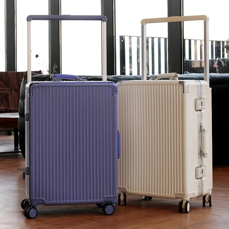 20 22 24 26 inch Suitcase Wide Handle Travel Suitcase Men Carry-On Rolling Luggage Women PC Aluminum Frame Trolley Case