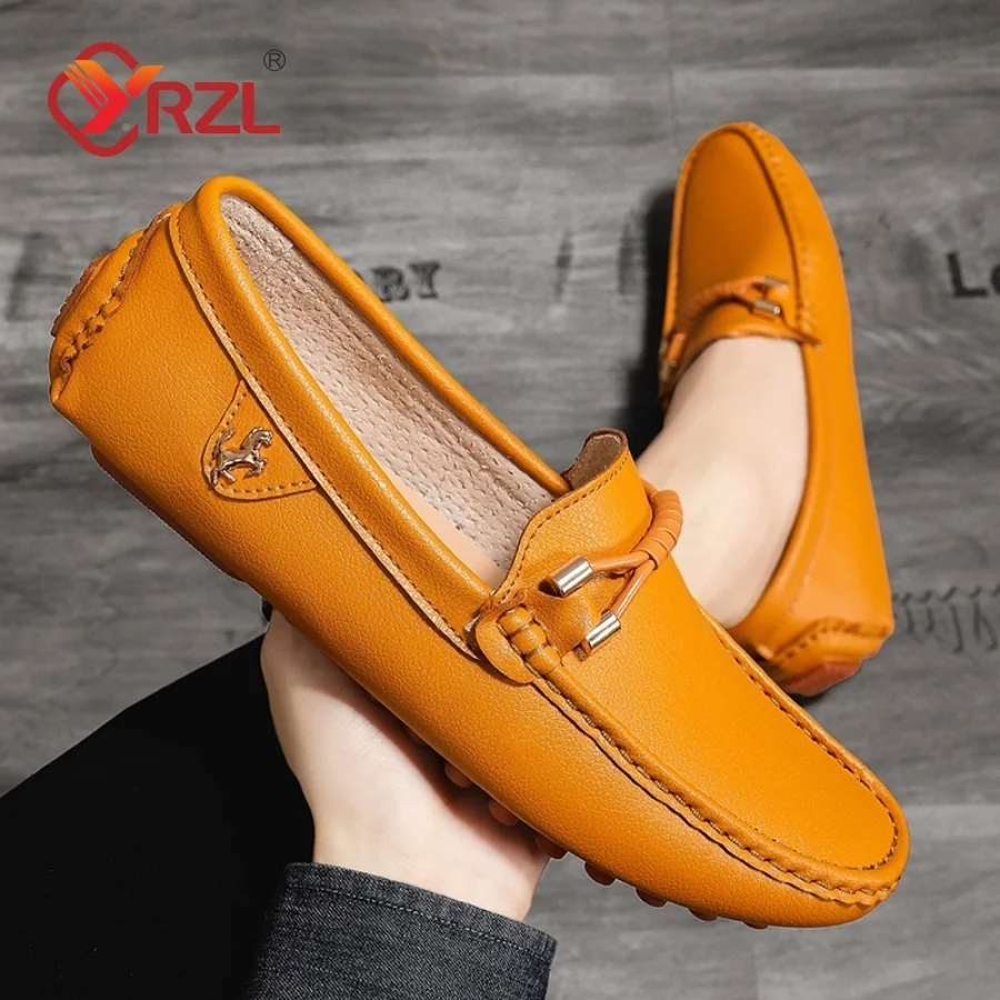 YRZL White Loafers for Men Casual Big Size 48 Slip on Shoes Man Driving Flats Casual Moccasins Men Sneakers Comfy Male Shoes