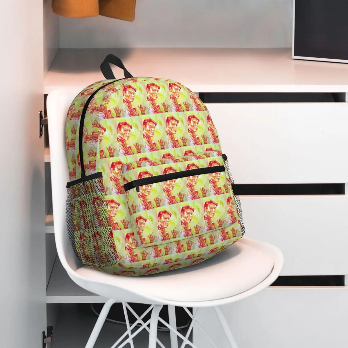 

Jacques Brel Watercolor Portrait Backpack Student BookBag Kids School Bag Laptop Shoulder Bags for Men Women
