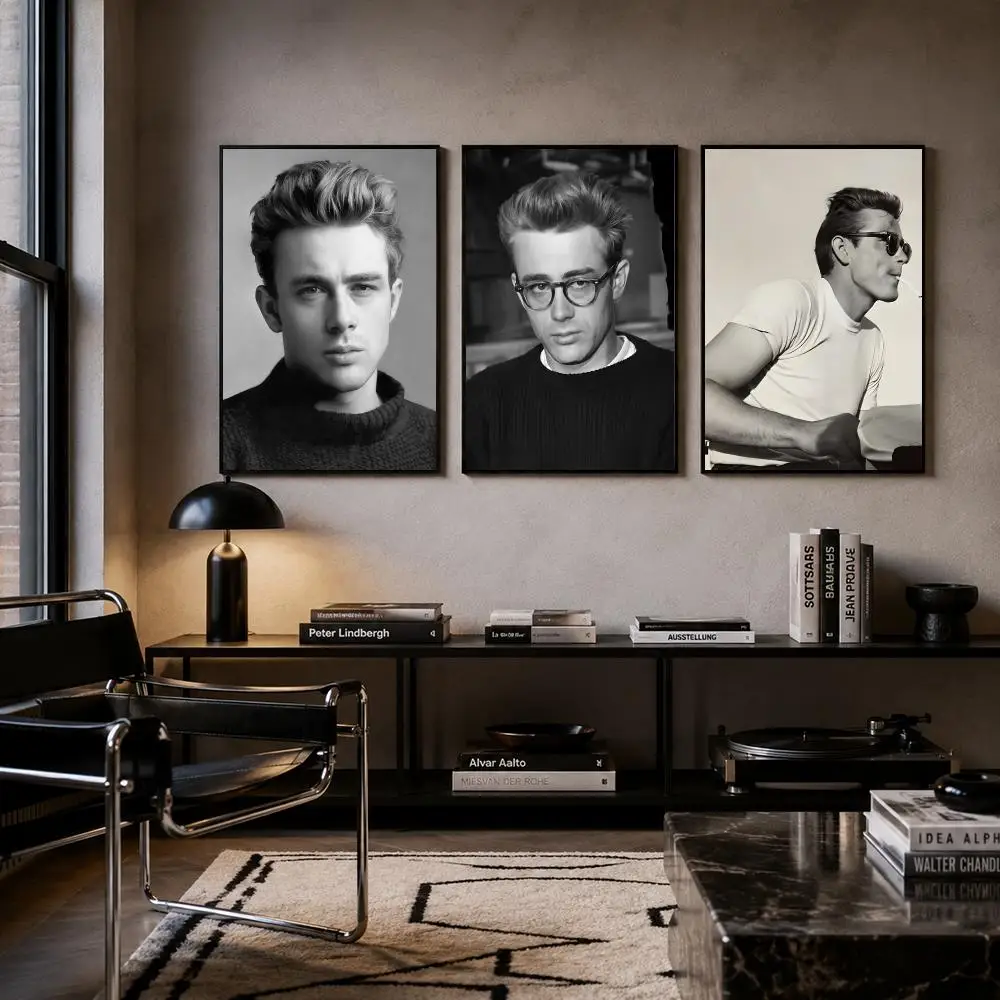 Celebrity James Dean Poster Self-adhesive Art Waterproof Paper Sticker Coffee House Bar Room Wall Decor