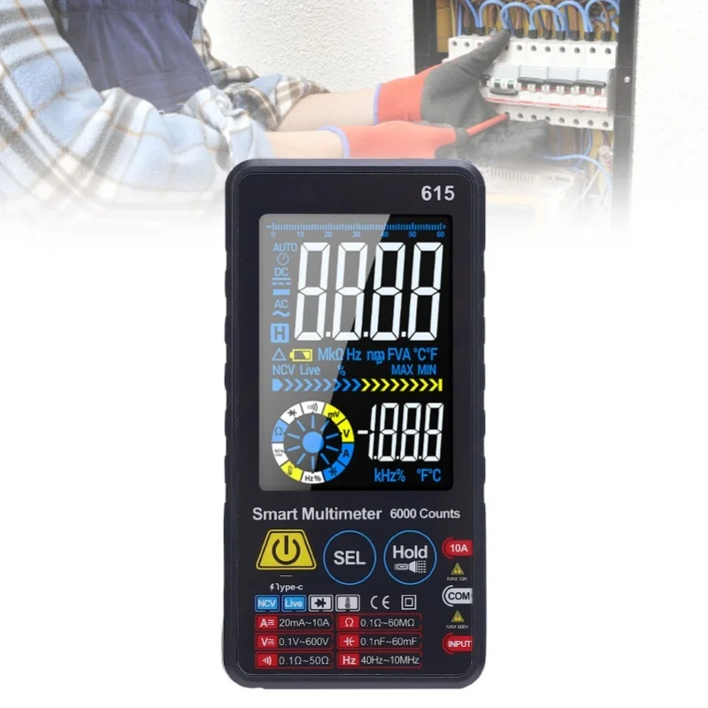 

Цифровой мультиметр с высокой точностью, автоматической защитой от перегорания, портативный измеритель напряжения и тока для ремонта и обслуживания