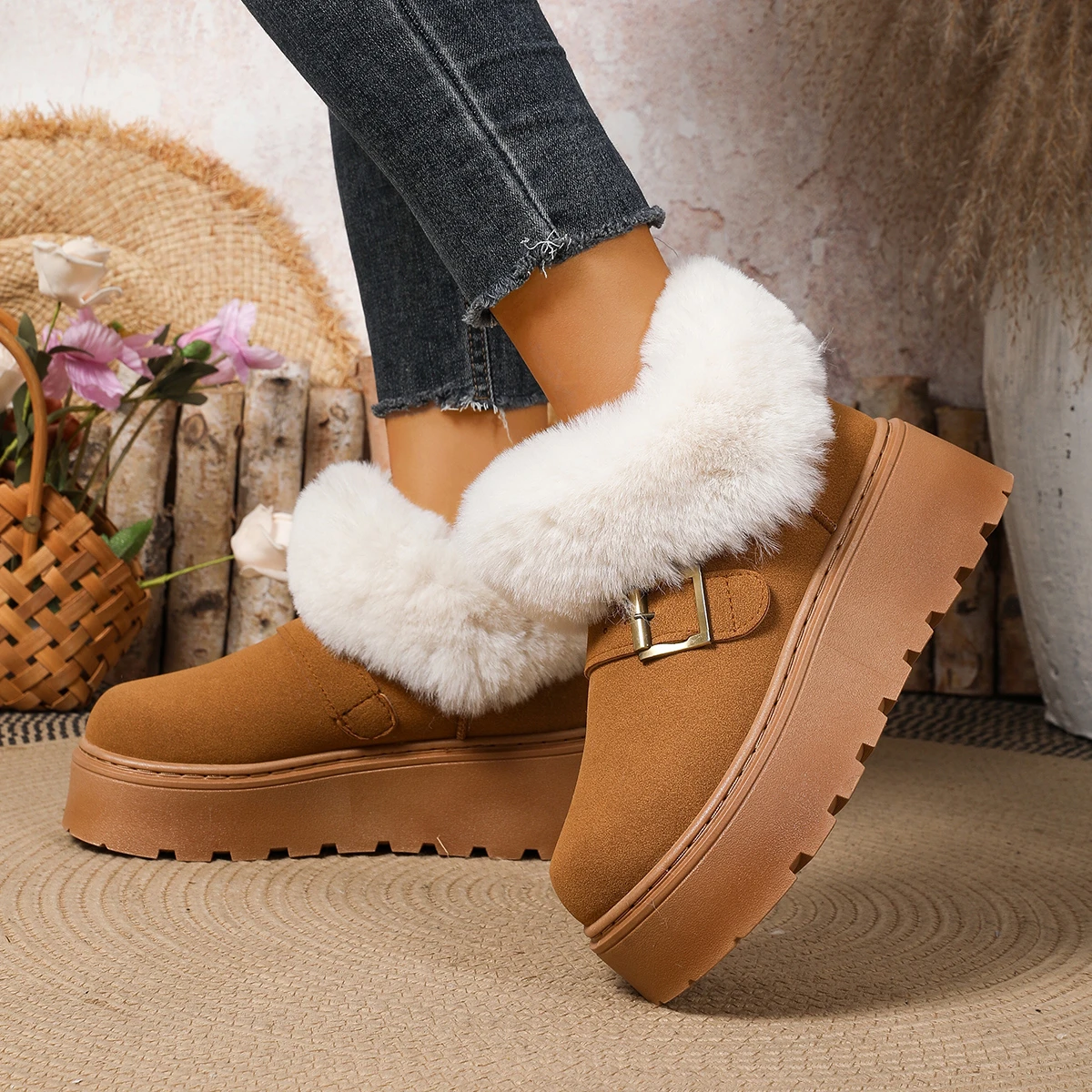 

Новые женские дизайнерские ботинки на толстой подошве. Модные, повседневные, зимние удобные женские ботинки Zapatos De Mujer.