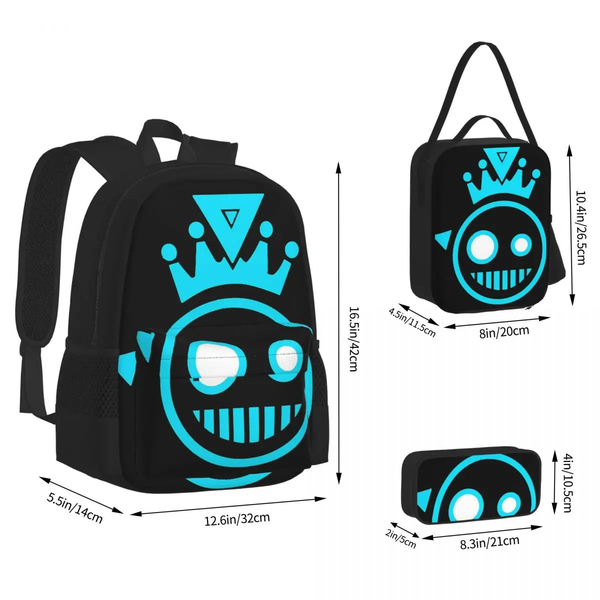 Just Shapes And Beats Blixer Backpacks Boys Girls Bookbag Children School Bags Kids Rucksack Lunch Bag Pen Bag Three-Piece Set