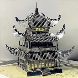 Yueyang Tower 3D Metal Puzzle model kits DIY Laser Cut Puzzles Jigsaw Toy For Children