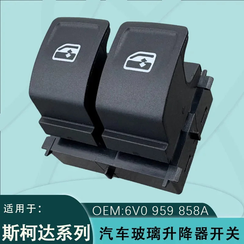 For Skoda Fabia Electric Window Switch 6V0959858A Front Left Driver Side Power Glass Lifter Control Button 2 Door Version