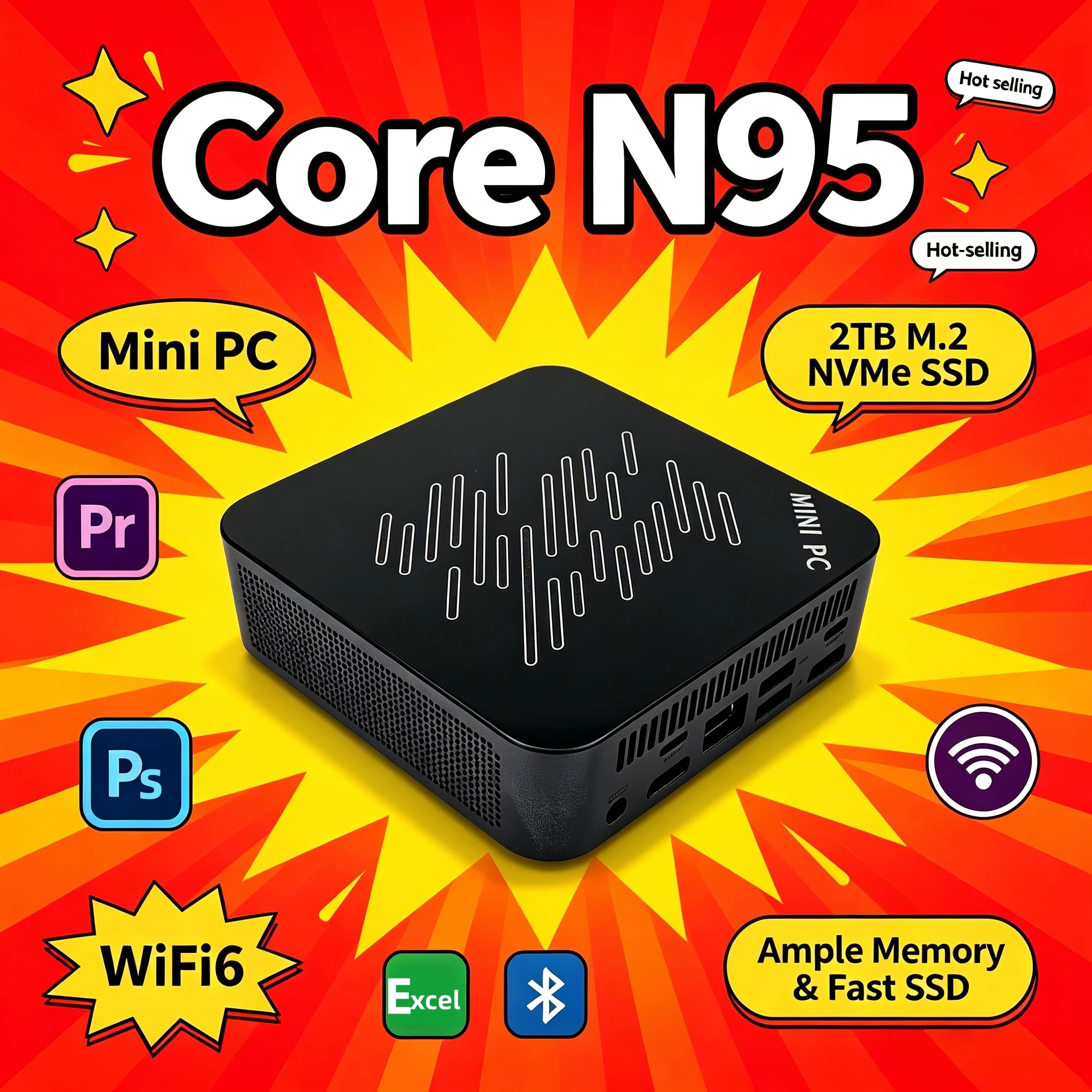 ミニpc-インテル-core-n95-16gb-2tb-nvme-ssd-トリプル4k出力-wifi6-高効率冷却-コンパクト-ホームオフィスセットコンピューター