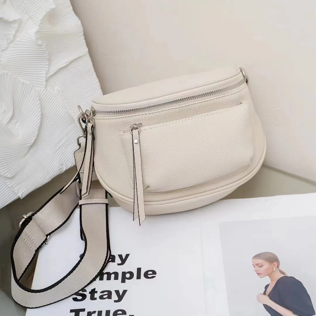 Originální kůže dámská kabelka 2024 vysoká kvalita malý bedra brašna ležérní komora měšec dámský jednoduchý versatile crossbody brašna