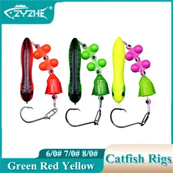 ZYZ Catfish Rigs 1PC with 6/0# 7/0# 8/0# Circle Hooks Fake Bait Float and Ringing Bead Ideal for Catfish Fishing Sets